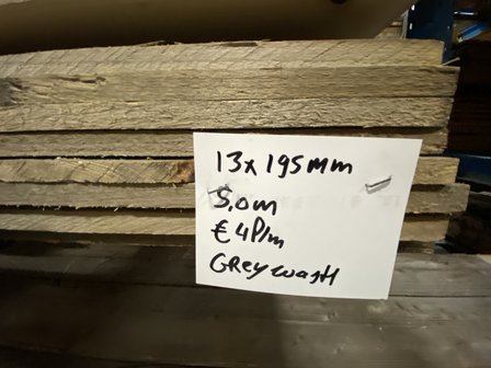 Vurenhouten wandplank - 13x195mm x500cm