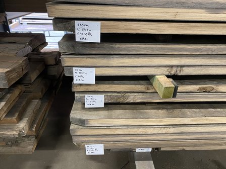 zijn Ansichtkaart zich zorgen maken gebruikte oude eiken planken / balken 38 mm dik diverse breedtes - Van  Hameren Houthandel