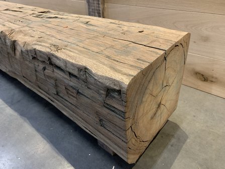 Meerpaal bank 30x30 cm hardhout zitbank recycle 