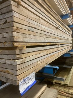 Vurenhouten steigerdelen gebruikt - 3x20cm x350cm