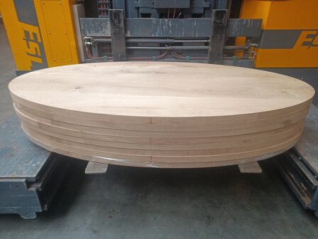 OVALE EIKEN TAFELBLAD 40 MM DIK 100X200CM