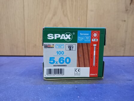 SPAX RVS 5X60MM VLONDER