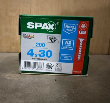Spax RVS 4x30mm