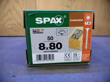 Spax Tellerkop Gegalvaniseerd 8x80mm