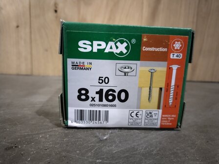 Spax Tellerkop Gegalvaniseerd 8x160mm