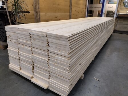 Vurenhouten vloerdelen -  25x280mm x500cm
