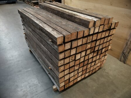 80x80mm hardhout gebruikt 150cm