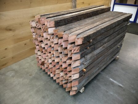 80x80mm hardhout gebruikt 150cm
