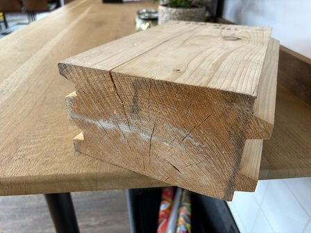 Extra dik damwand vurenhout  12x20 CM dubbel groef/mes 360 CM