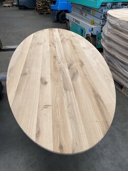 Ovale eiken tafelblad 40 mm dik 100x200cm