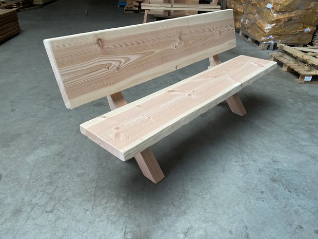 Douglas bank met rugleuning 6 cm dik diverse lengtes