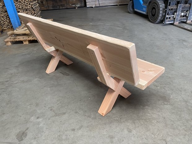 Douglas bank met rugleuning 6 cm dik diverse lengtes