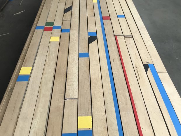 gymzaalvloer 18x57 mm essenhout sportvloer 