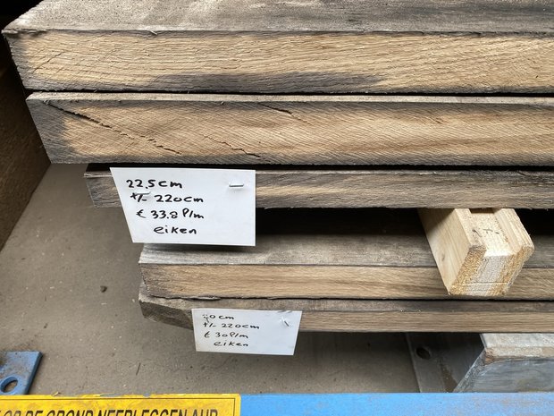 38 mm dikke gebruikte eiken planken diverse breedtes 