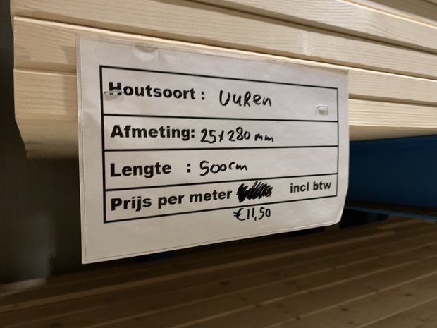pols detectie Victor Vuren houten brede planken 25x280 mm geschaafd 500 cm lengte - Van Hameren  Houthandel