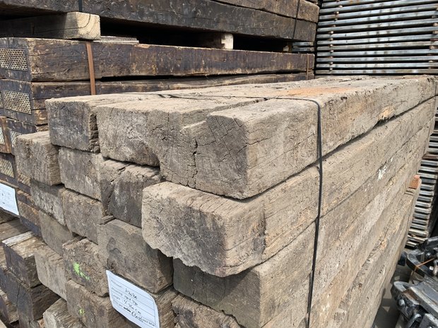 Biels Azobe hardhout onbehandeld gebruikt 14x24x260 cm
