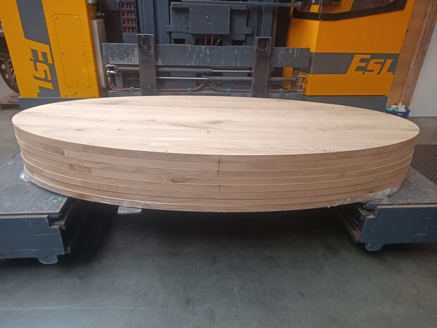 OVALE EIKEN TAFELBLAD 40 MM DIK 100X240CM