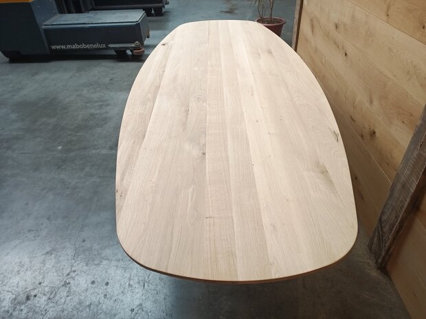 Deens ovaal tafelblad 95x240cm 40mm dikte