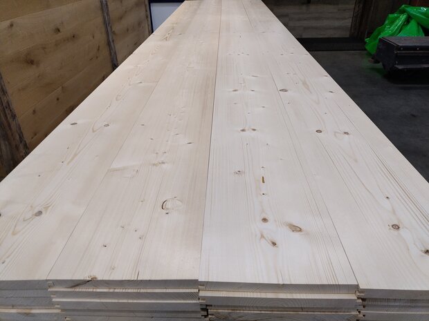 Vurenhouten vloerdelen -  25x280mm x500cm