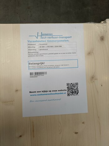 28mm 400x2500mm Vuren meubelpaneel