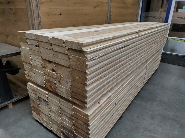 6x20cm vuren damwand gebruikt 360cm 