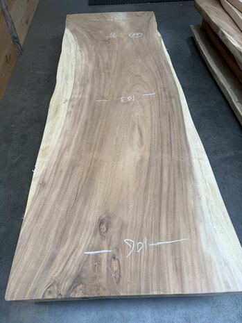 Suar boomstam tafelblad A8 100 x 300cm , unieke en massieve tafelblad