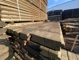 Gewolmaniseerde gebruikte 8 cm dikke damwand planken - 120167