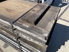 Gecresoteerde vurenhouten schotten geklampt scheepsluik - 120393