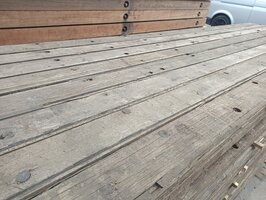 44x115 mm x 3300 mm gebruikte hardhouten gording - 120393