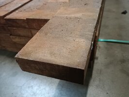 50x150mm Hardhout Ruw 250cm