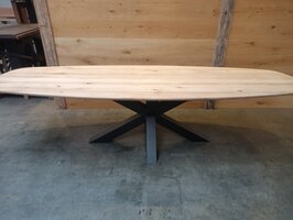 Deens ovaal tafelblad 95x300cm 40mm dikte