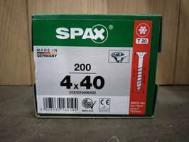 Spax schroef 4x40 gegalvaniseerd 2000 stuks
