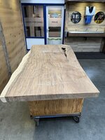 Suar boomstam tafelblad A160 98 x 200cm , unieke en massieve tafelblad