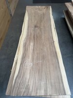Suar boomstam tafelblad A39 95 x 300cm , unieke en massieve tafelblad